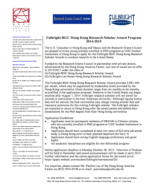 Fulbright-RGC Hong Kong Research Scholar Award Program -2015 - gs hkbu edu