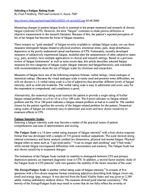 Fillable Online Selecting a Fatigue Rating Scale Fax Email Print ...