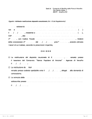 Request for Refund of Deposit