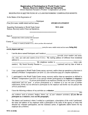 New York WTC Rescue Participation Registration