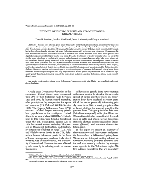 Effects of exotic species on Yellowstone39s grizzly bears - Journals - journals lib byu