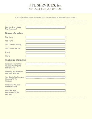 Referee Information - Job Recruiter