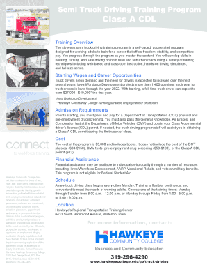 Fillable Online Semi Truck Driving Training Program Fax Email Print - pdfFiller