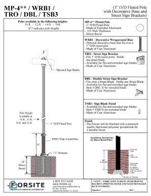 Fillable Online Mp 4 Wrb1 3 Od Fluted Pole Tro Dbl Tsb3 Fax Email