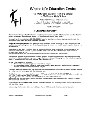 Excel lessons learned template - FUNDRAISING POLICY - wlec org