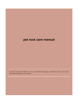 Fillable Online Pet rock care manual - Getdocumentationcom Fax Email ...