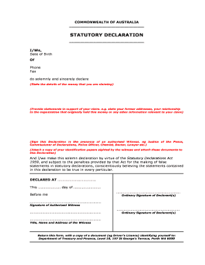 Commonwealth of australia statutory declaration example - COMMONWEALTH OF AUSTRALIA - bdtfbbwabbgovbau - dtf wa gov