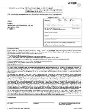 Fillable Online wogekiel Freistellungsauftrag Fax Email Print - pdfFiller 