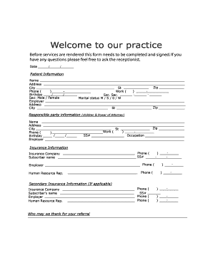 Fillable Online Welcome to our practice - bOlmsteddentistbbcomb Fax ...
