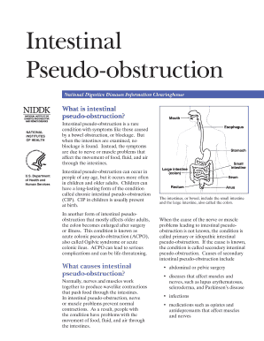 Fillable Online Intestinal Pseudoobstruction. Discusses chronic and