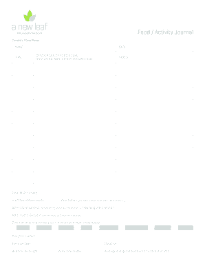 Food / Activity Journal