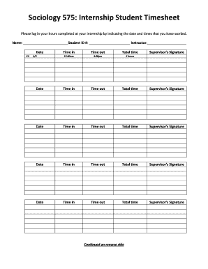 fillable online sociology csusb bsociologyb 575 internship student