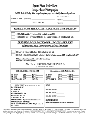 Sports Photo Order Form Juniper Lane Photography