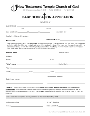 Baby hospital documents template - Request Form - New Testament Temple - nttcog