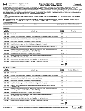 Fillable Online Provincial Schedule GST/HST Fax Email Print - pdfFiller