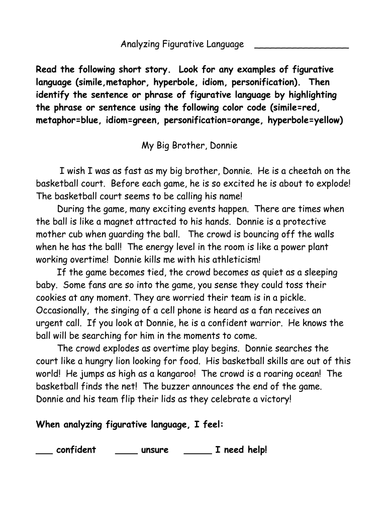 List Of Similes And Metaphors Pdf Fill Online Printable Fillable