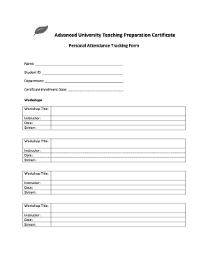 AUTP Attendance Record Form