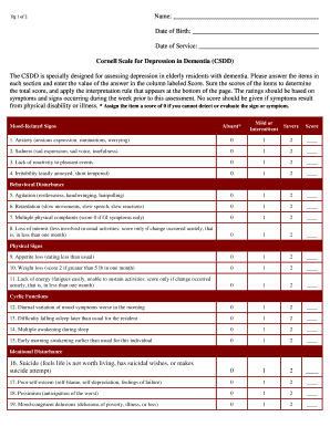 Cornell Scale for Depression in Dementia