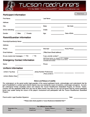 Participant Information - Tucson RoadRunners