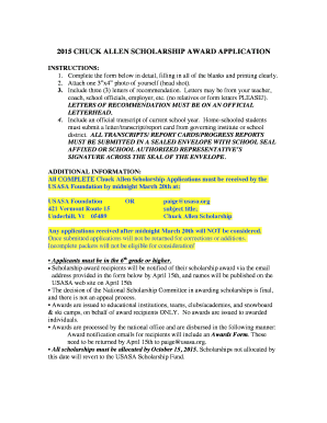 2015 Chuck Allen Scholarship Information - Ski Competitions