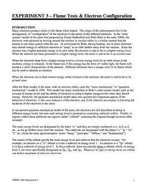 Electron configuration worksheet answer key - EXPERIMENT 3 Flame Tests & Electron Configuration