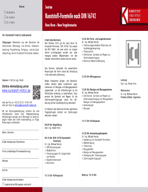 Seminar bKunststoffb-Formteile nach DIN 16742