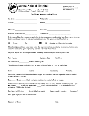 printable pet sitter forms edit fill out download samples in