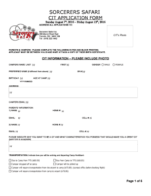Sorcerer039s Summer Safari CIT form