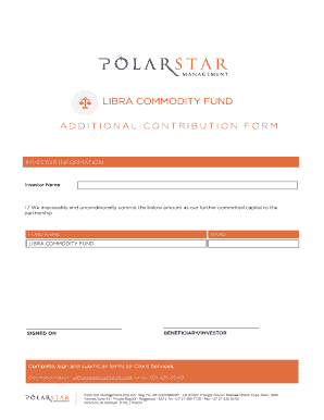 Libra Commodity Fund Additional Contribution Form