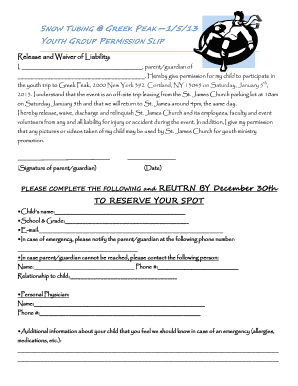 Permission slip meme - Snow tubing greek peak 1/5/13 youth group permission slip - stjamesjc