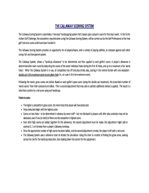 Fillable Online THE CALLAWAY SCORING SYSTEM Fax Email Print - pdfFiller