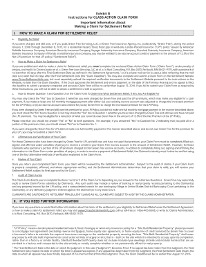 Fillable Online Exhibit B Instructions for CLASS ACTION CLAIM FORM ...