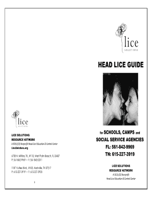 Fillable Online HEAD LICE GUIDE Fax Email Print - pdfFiller