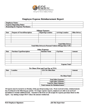 Mileage claim form template excel - Employee Expense Reimbursement Report - egs-partners.com