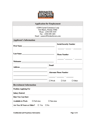 Applicants Information - Brinker Brown