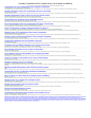 sample community service verification letter form