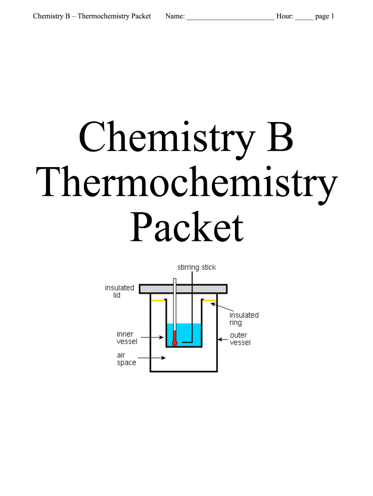 chemistry b thermochemistry packet answer key Preview on Page 1.