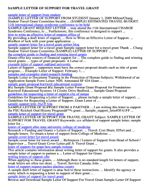 Sample letter of support for travel grant. Download Free sample letter of support for travel grant