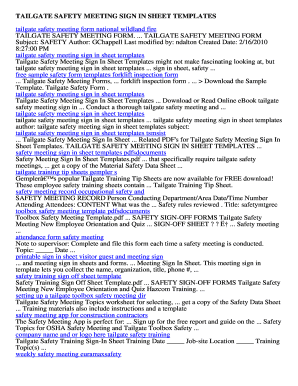 Tailgate safety meeting sign in sheet templates. Download Free tailgate safety meeting sign in sheet templates