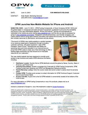 OPW Launches New Mobile Website for iPhone and Android