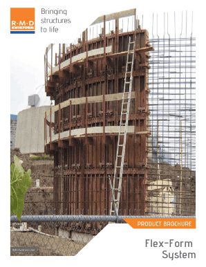 PRODUCT BROCHURE RMD Kwikform USA FlexForm System PRODUCT BROCHURE FlexForm System The all steel FlexForm System combining strength and versatility Product Overview The all steel FlexForm system gives you all the strength and versatility