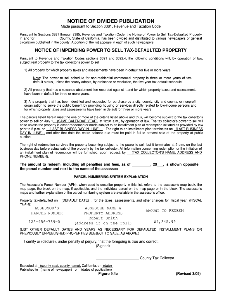 Fillable Online sco ca NOTICE OF CURRENT PROPERTY TAXES DUE Fax Email