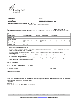 3rd party credit card authorization form