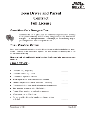 Employee birthday calendar template excel - Teen Driver and Parent Contract Full License