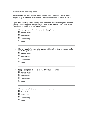 Fillable Online Many people experience hearing loss gradually, often ...