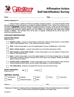 Fillable Online Affirmative Action Self-Identification Survey Fax Email ...