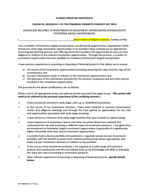 Da3955 - Eligible investor certificate - s 41 schedule 1 F. enterprise angels - enterpriseangels co