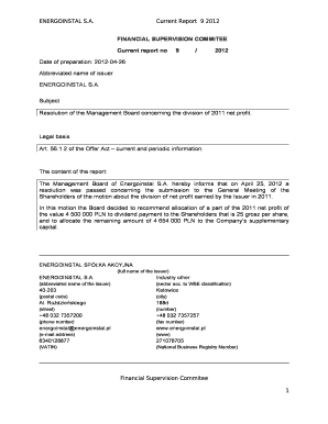 FINANCIAL SUPERVISION COMMITEE - Energoinstal SA - energoinstal