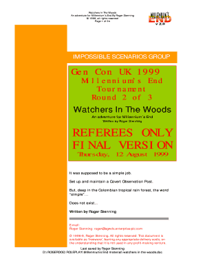 An adventure for Millenniums End REFEREES ONLY FINAL VERSION