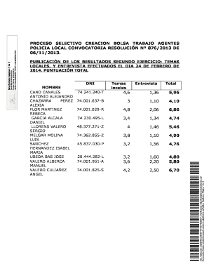 PUBLICACIN DE LOS RESULTADOS SEGUNDO EJERCICIO: TEMAS